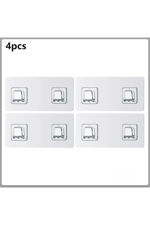 4pcs U-shaped Storage Rack Transparent No Punching Strong Flat Claw Buckle Bathroom Dirty Clothes B