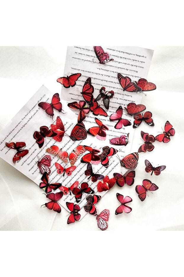 B 40 pcs/pack Butterfly Series PET Sticker Pack Art supplies Collage Junk Journal DIY Scrapbooking .