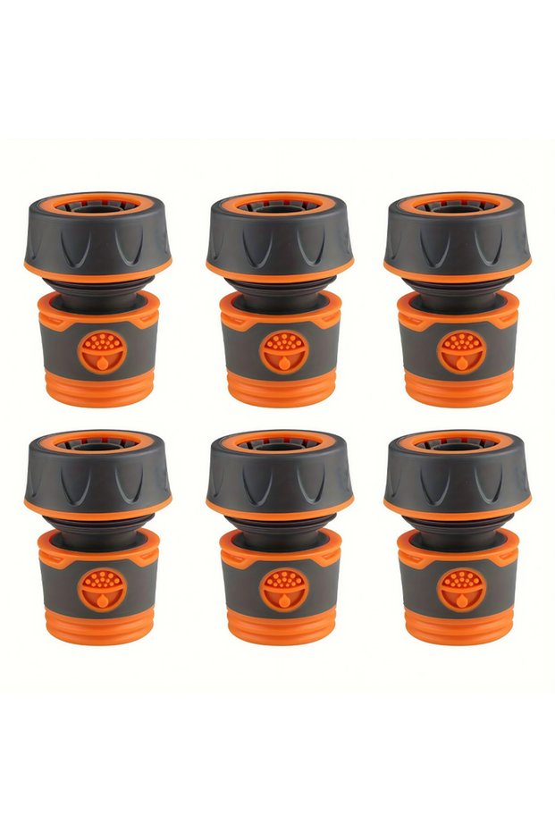 6-Pack Garden Hose Quick Connect Adapters - 3/4" (19mm) Heavy Duty Plastic Fittings for Lawn Care...