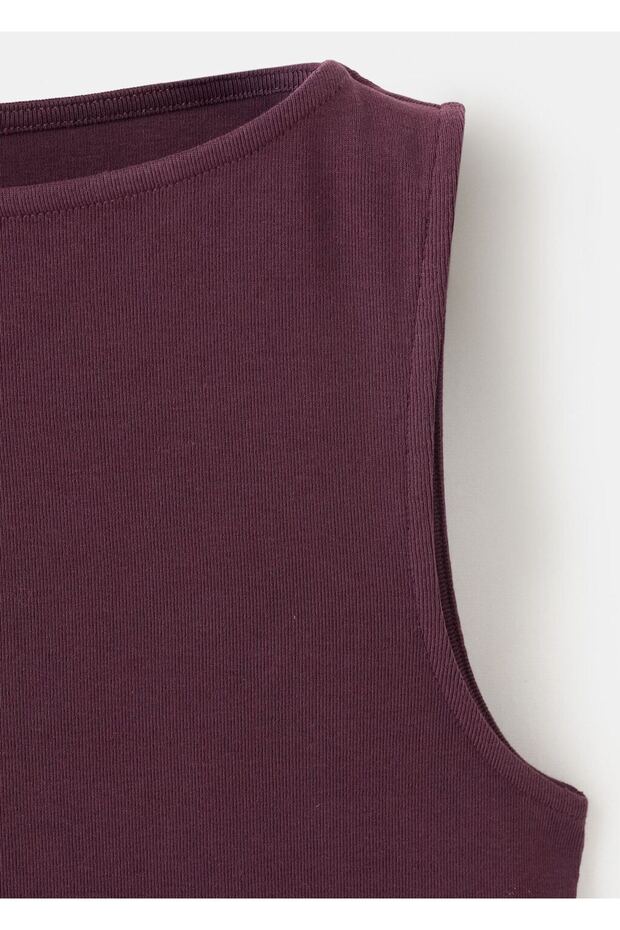 Pamuklu dar kesim bluz - 7