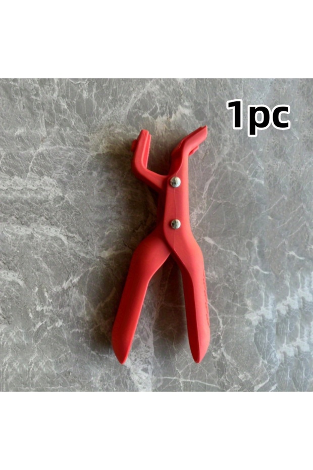 1pc-red Silicone Tray Bowl Picker Dish Clamp Lifting Plate Clamp Hot Dish Non Slip Anti-scald Clip T
