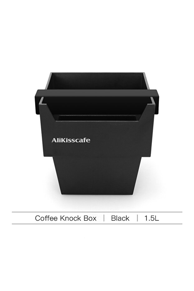 1.5L Black AliKisscafe Coffee Knock Box Grind Ground Container Dump Waste Bin Bar Cafe 51mm 54 58mm
