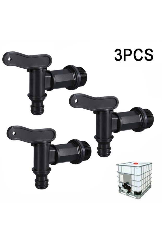 3 PCS 3/4 IBC Barrels Water Butt Tap Self Made Plastic Faucet For Beer Rain Brew Water Tank Faucet W