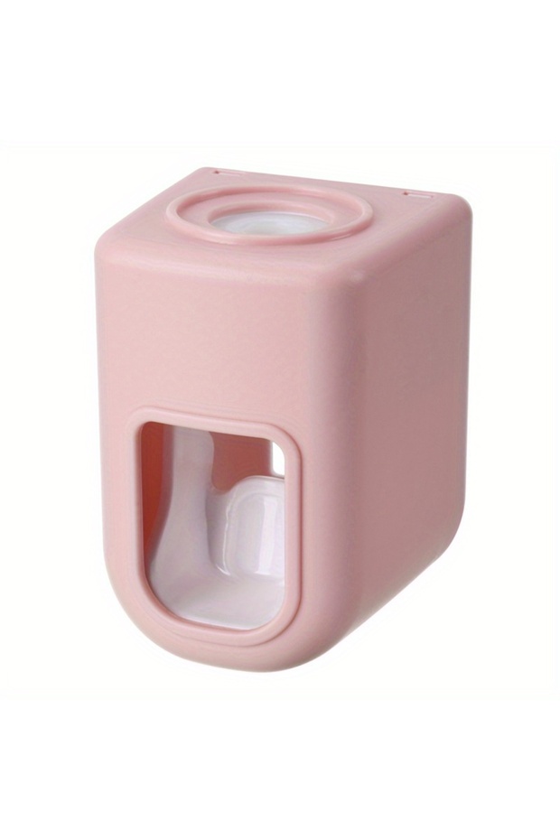 Pink 1pc automatic toothpaste dispenser, wall-mounted, toothpaste squeezer tooth, bathroom tool, bat - 1