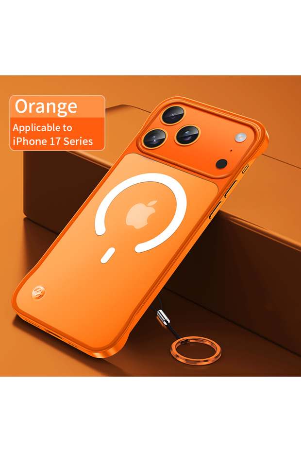 iPhone17 Pro Orange For iPhone 17 Pro Max Air Frameless Magnetic Frosted Case For Magsafe Wireless C