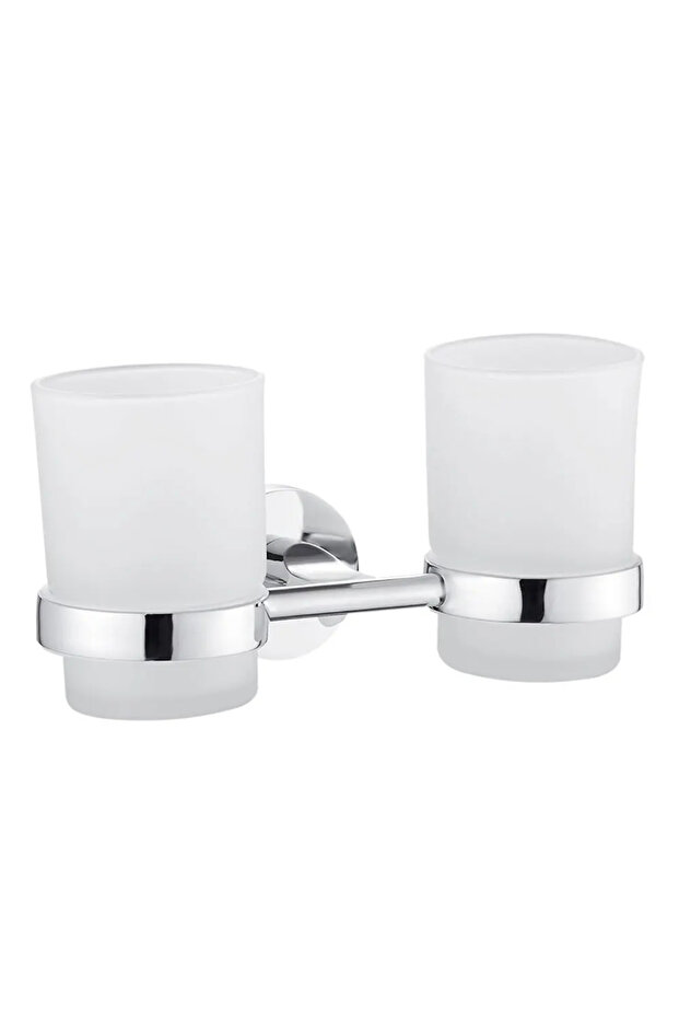 double cup holder Toothbrushing Cup Bathroom Supplies Double Tumbler Cup Holder Toothbrush Holder W