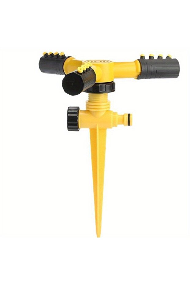 Yellow 360 Degree Automatic Rotating Sprinkler for Lawn Ground Insert Drip Irrigation Watering Spray