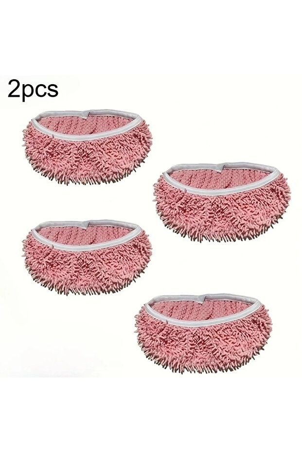 2pcs Pink 2pcs Dry Sweeping Cloth Chenille Mop Cloth Cover Set Swiffer Reusable Pads Dry Sweeping Ma