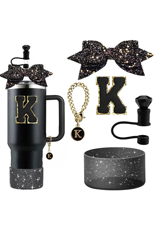 K 5pcs Accessories Set for Stanley 30oz 40oz Tumbler Cup Including 10mm Diamond Straw Cover Topper .