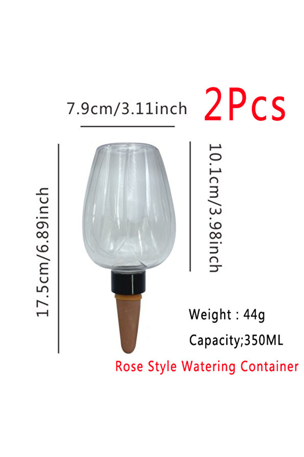 2Pcs Transparent 2pcs Cute Flower Shape Automatic Plant Watering Tool Plants Indoor Garden Drip Irri