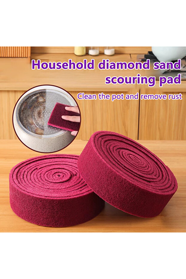 1m/roll Carborundum Eraser Rust Remover Brush Dish Pot Cleaning Emery Descaling Clean Rub Pots Ki...