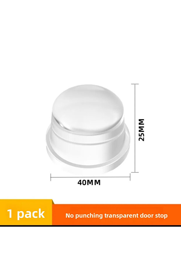 One Size 1PC Transparent Transparent Silicone Door Stopper No Drill Anti Bump Pad for Office Home Sa