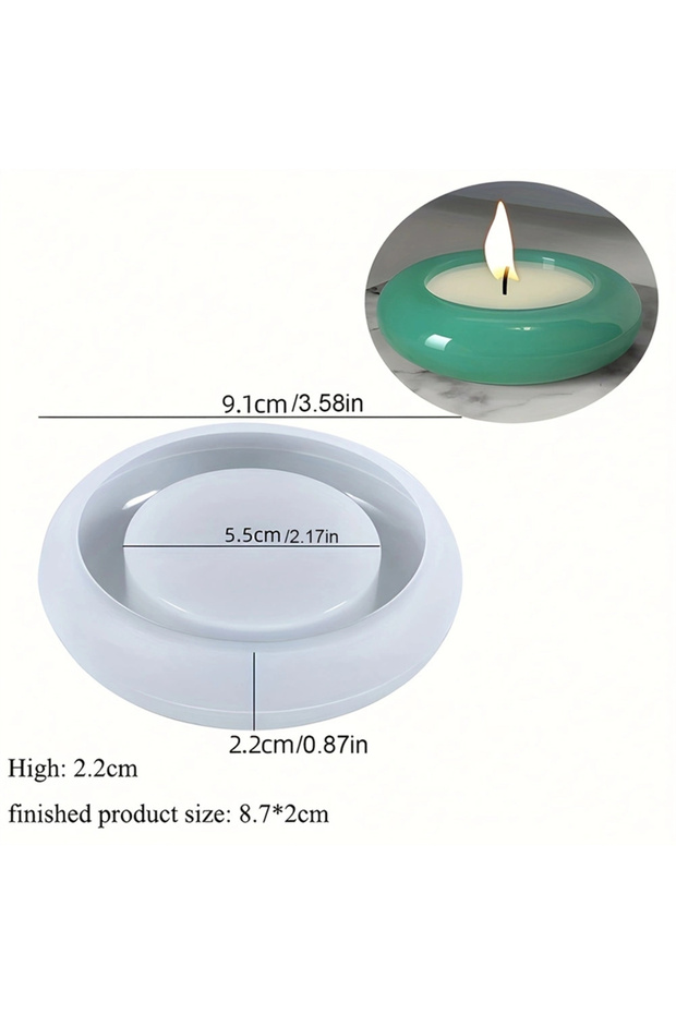 WHITE Round Candle Holder Silicone Mold DIY Cement Candle Cup Mold Tealight Holder Plaster Mold Terr