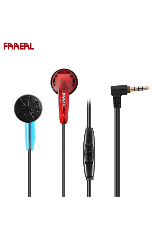RedBlue With Mic FAAEAL Iris Ancestor Earphone Super Bass 3.5mm Wired Headphone Without/With Microph