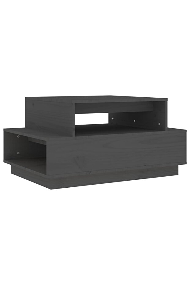 Coffee table, gray, 80x55x40.5 cm, solid pine wood - 2