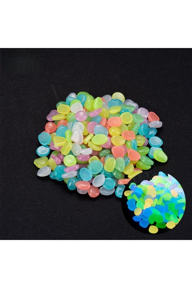 Mixed Color 500pcs 500Pcs Glow in The Dark Garden Pebbles, Gardening Luminous Glow Stones Outdoor De