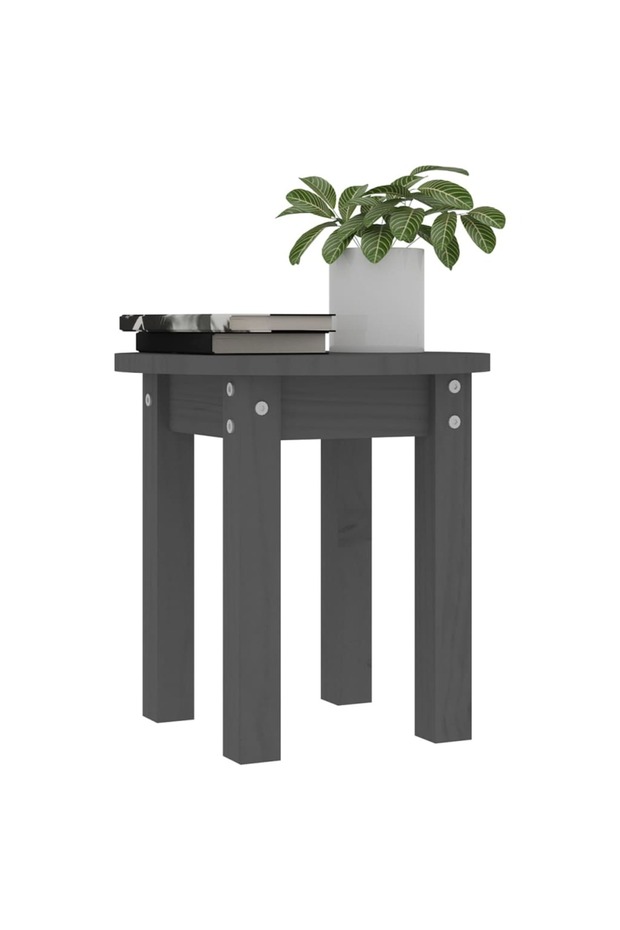 Coffee table, gray, Ø 35x35 cm, solid pine wood - 4