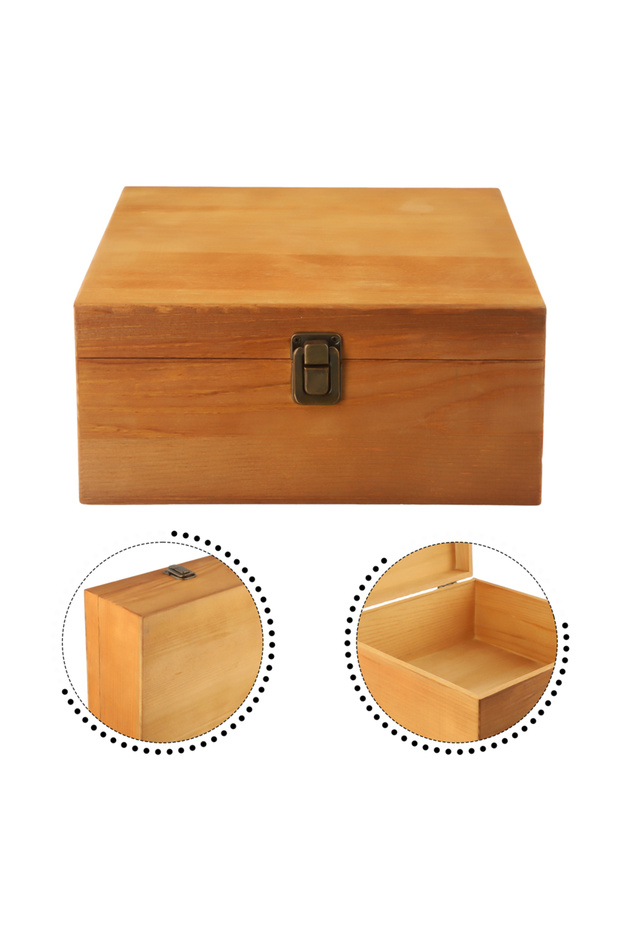 S14.5x14.5x10cm Case Wooden Storage Box Household Box Burr-Free Solid Craft Handmade Large Capacity
