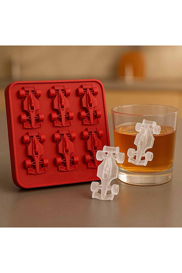 APWIKOGER Red F1 Formula Racing Ice Mold Kitchen Silicone Mold 3D Race Ice Cube Mold Tray Baking Too