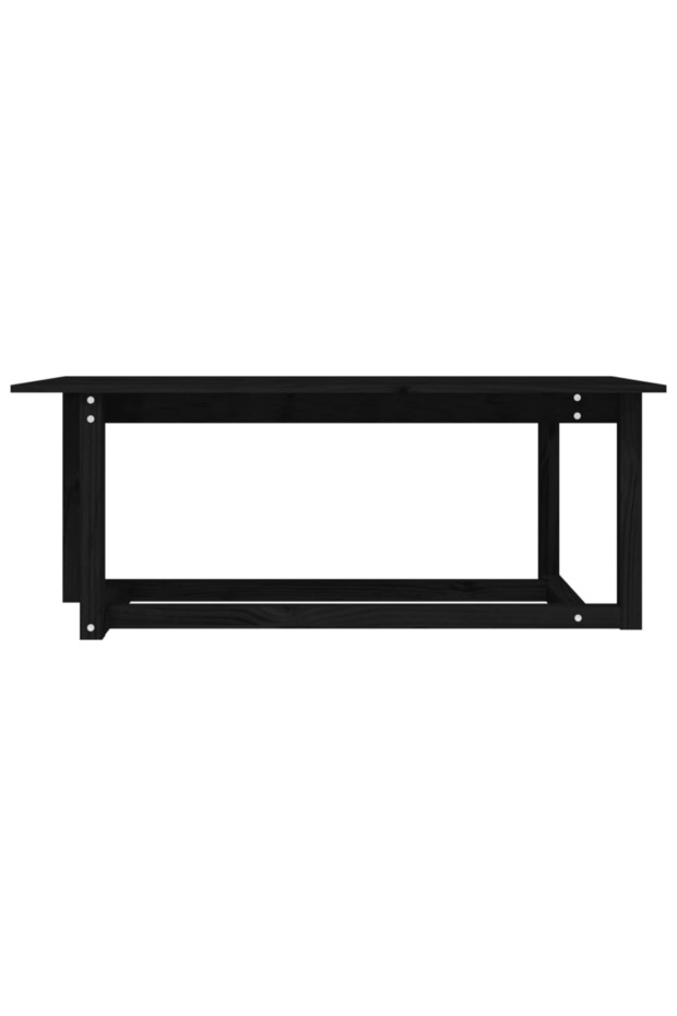 Coffee table, black, 110x55x45 cm, solid pine wood - 3