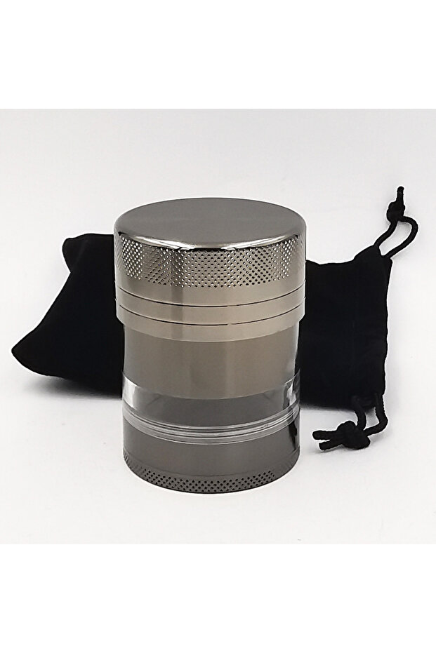 Nickle-Black Toothless Manual Metal Herb Grinder Crusher Large-capacity Portable Toothless Design w