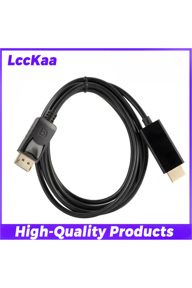 Black 1080P DP To HDMI-compatible Cable 1.8m DisplayPort To HDMI Adapter Male To Male Video Audio Ca