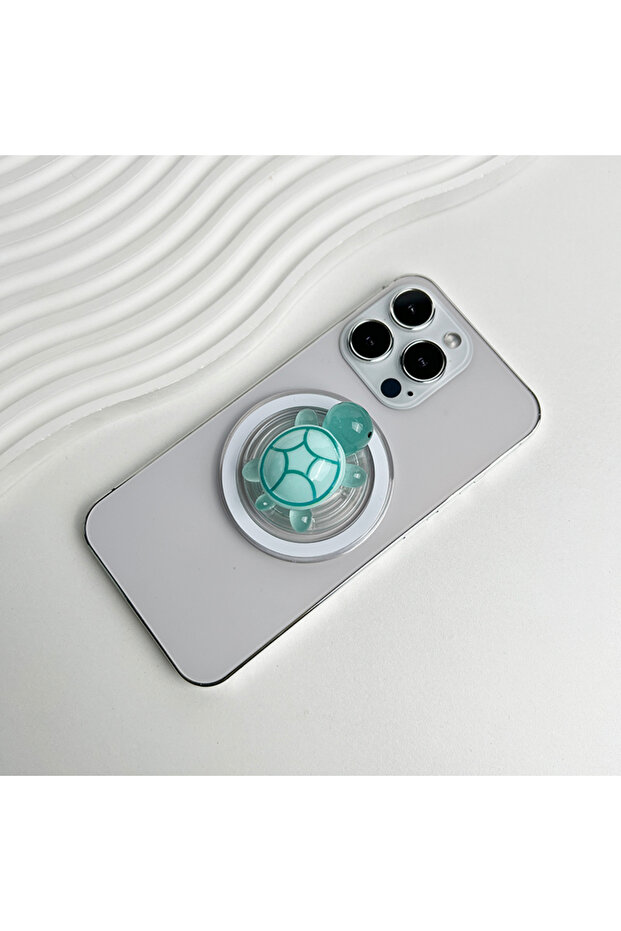 Lake blue 1PC Glow-in-the-Dark Turtle Phone Holder Mini Resin Turtle For Magsafe IPhone Mac Safe Ri