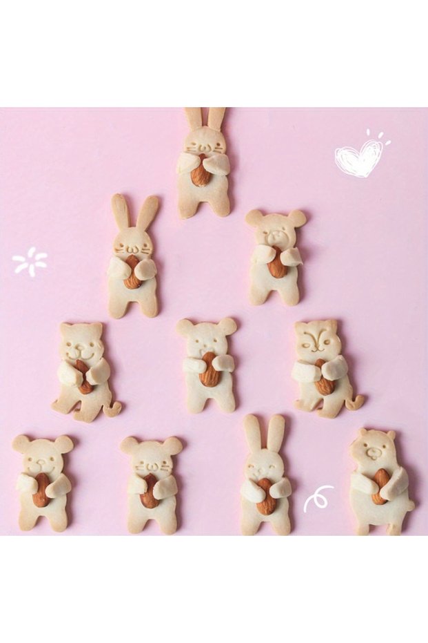 4pcs 4 PCS Bear Cookie Cutter Set Fondant Cutters Cake Decoration Moulds Food Deco Cutter and Stamp