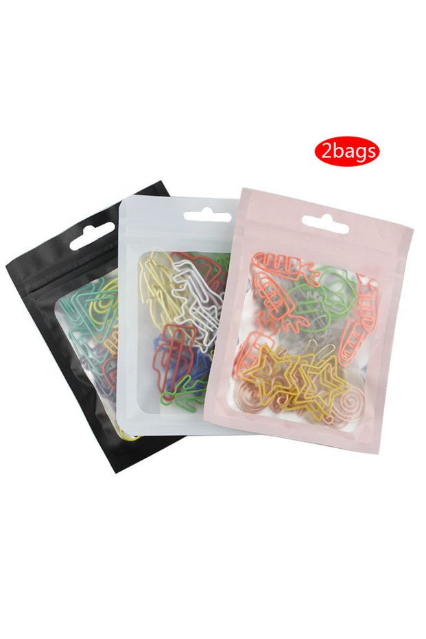 2 set 60pcs 2 set Kawaii Paper Clips Bookmark Stationery Scrapbook Gadget School Supplies Office Cut