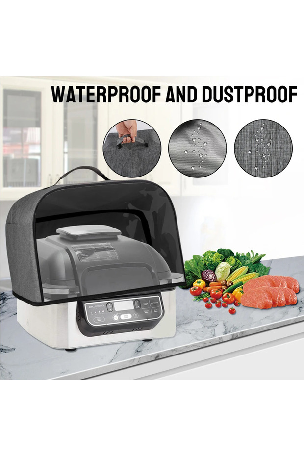 Durable Kitchen Dust Cap with Storage Pockets Air Fryer Hood for Ninja Foodi Grill Household Brea...