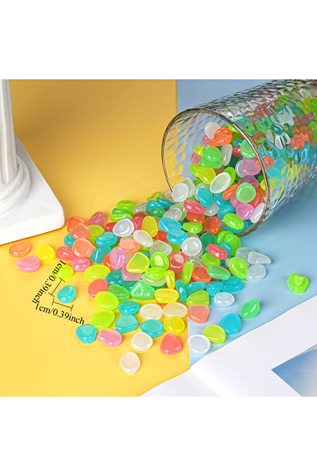 100pcs 100 Pcs Luminous Rock, Stone Luminous Dark Garden Pebbles, Sidewalk Fish Tank Decoration, Aqu