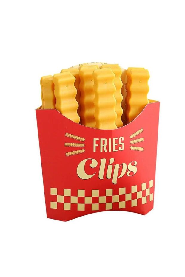 12PCS 12PCS Magnetic Refrigerator Snack Sealing Clamps French Fry Shape Food Mini Clips for Sealing