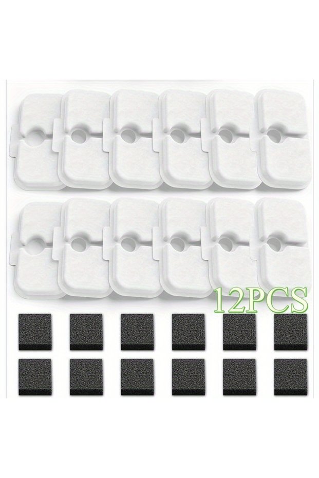 12PCS Replacement Filters for Cat Water Fountain 8/12PCS,PLWF105/PLWF115/PLWF005, Washable Leak-Proo