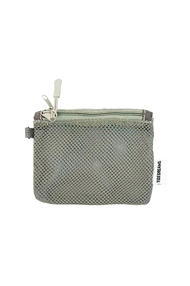 gray Mesh Cosmetic Bag Portable Mesh Storage Pouch with Zipper Lightweight Sundries Storage Bag Mult