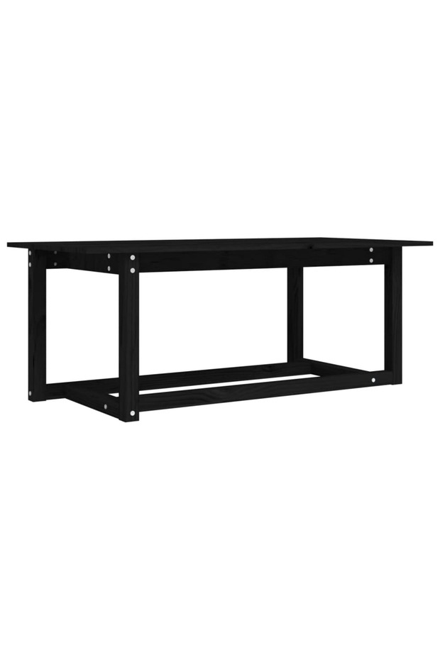 Coffee table, black, 110x55x45 cm, solid pine wood - 2