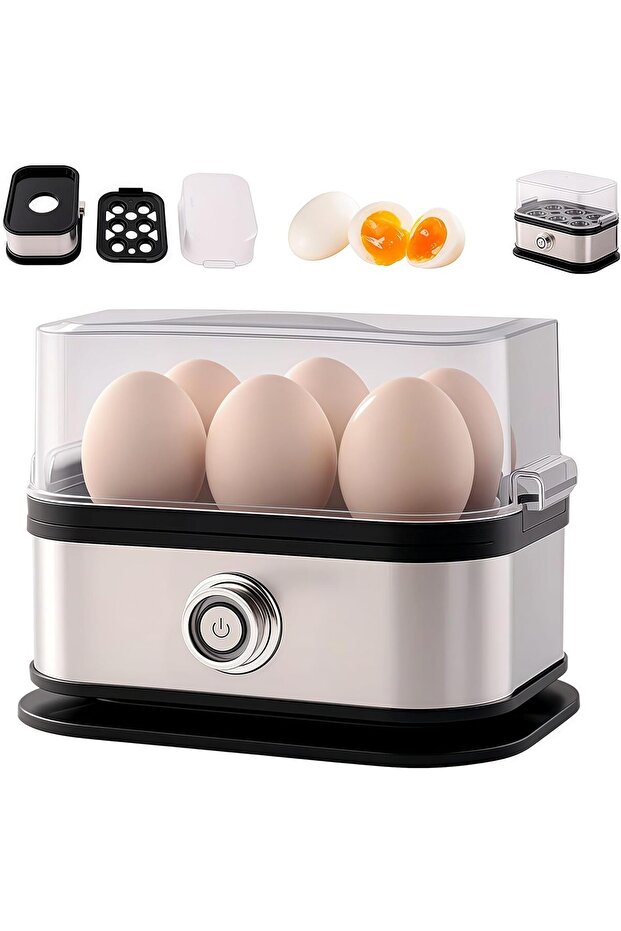 Electric Egg Boiler,6 Egg Capacity Electric Egg Cooker for Boiled Eggs Auto Shut Off 200Watt