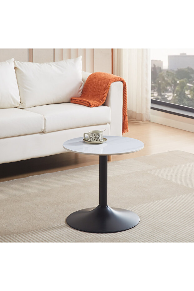 Elvis Sintered Stone Round End Table - 1