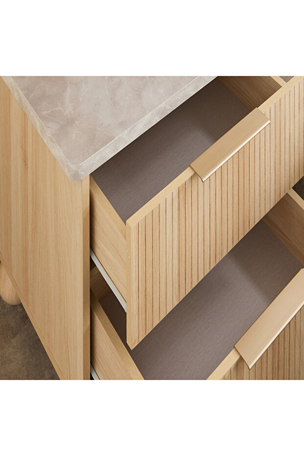 طاولة جانبية ذات درجين على شكل جزيرة - 4