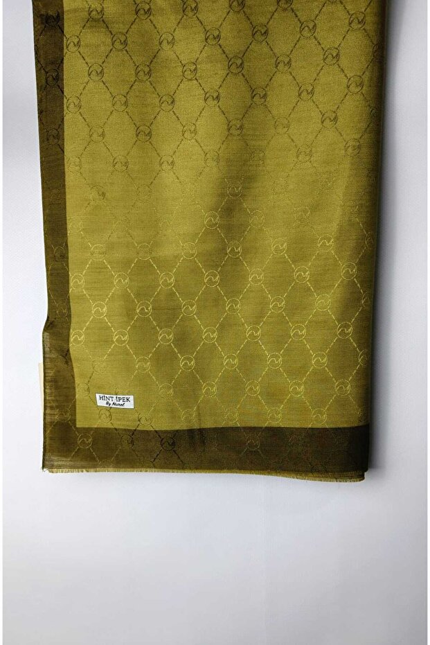 Monogram desenli HİNT İPEK ŞAL - 4