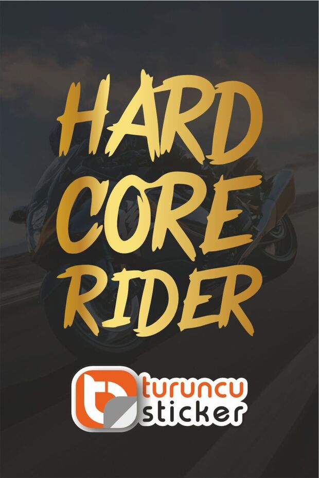 Hard Core Rider Sticker - Motorcycle - Helmet - Laptop - Motor - Car Sticker - 5X19,5 cm