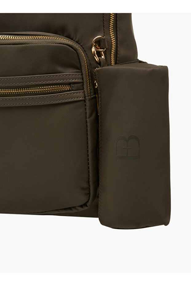 Solid Backpack with Pouch - 7