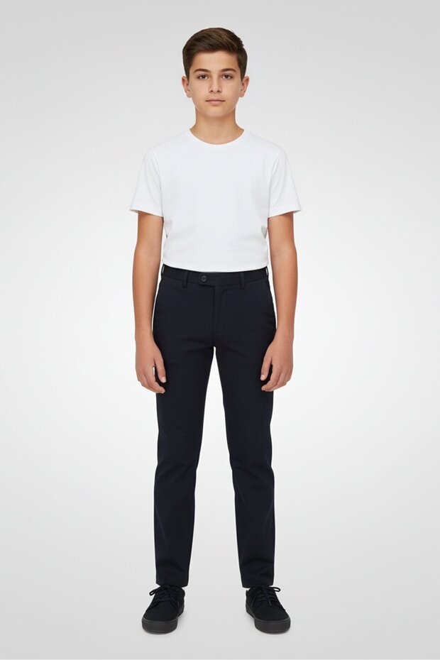 Boss Kids Boy Plain Chino Pants, Navy