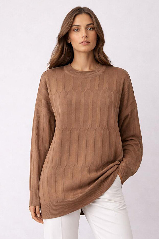 تونيك منقوش N3174 مينك - 1