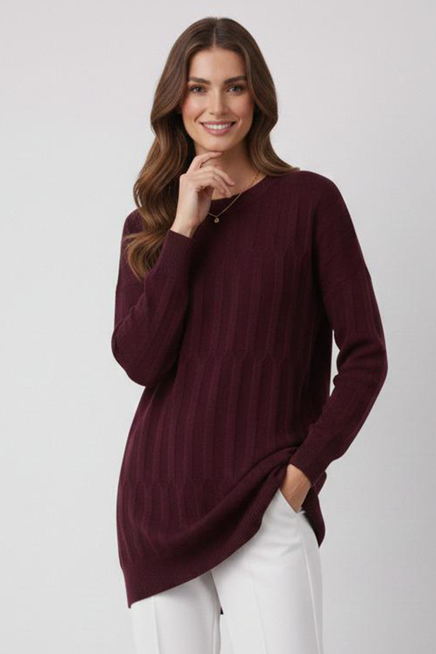 تونيك منقوش N3174 بلون البرقوق - 2