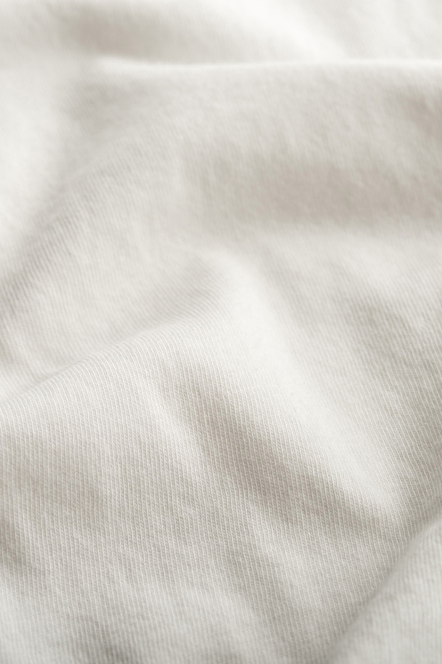 Kadın Flat Cut Crop Basic T-Shirt - Off White - 6