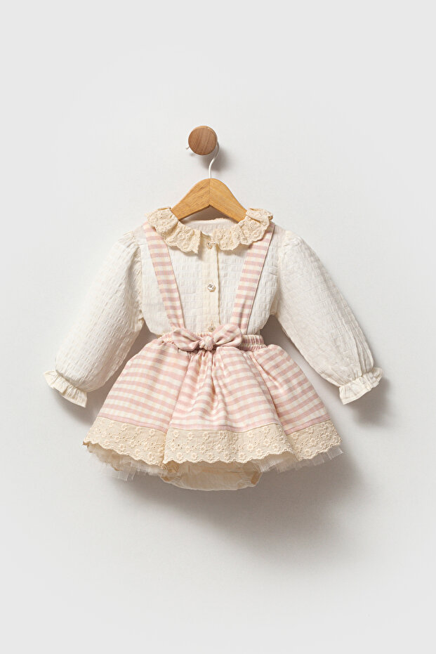 Mini Pöti̇kare Zarafeti̇ Baby Girl Romper Double Set