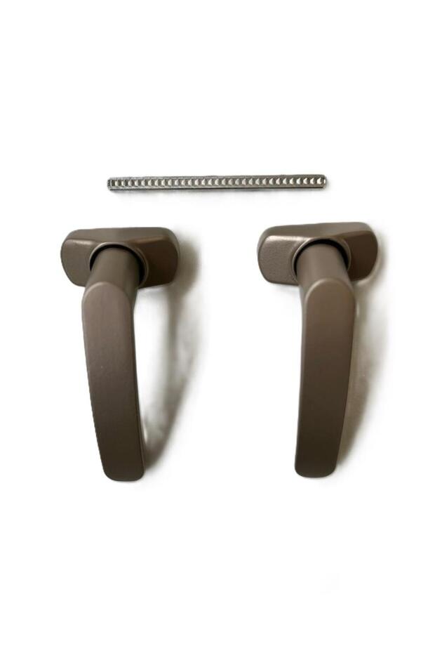 Aluminum Push Spring Door Handle Bronze Set