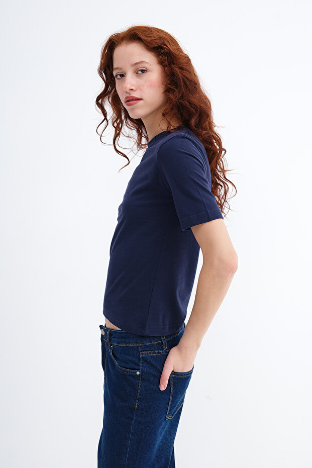 Bisiklet Yaka Basic T-shirt P1903 - 5