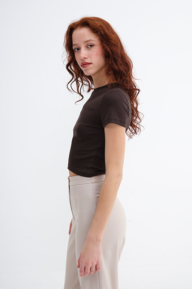 Bisiklet Yaka Basic T-shirt P1430 - 5