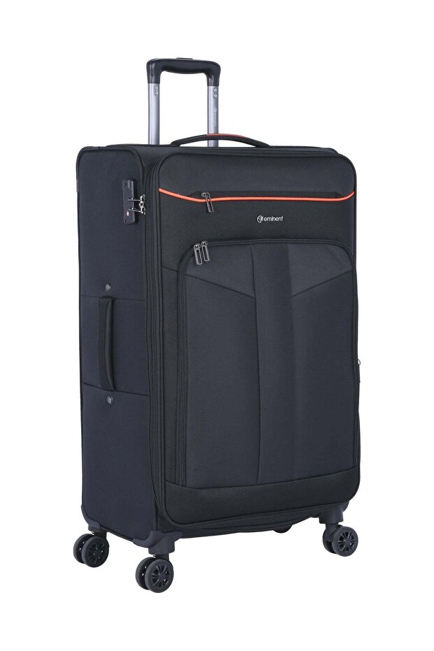 Unisex Soft Travel Bag Medium Luggage Trolley Polyester Lightweight Expandable 4 Double Spin